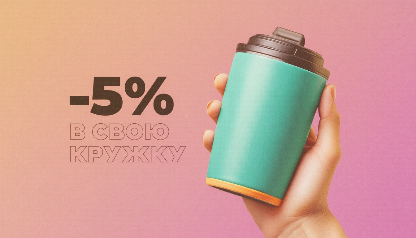 Скидка в свою кружку 5%