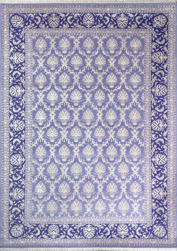 Индийский ковер из шерсти и арт-шёлка «AGRA R» RO131-LPUR-PUR