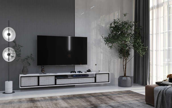 Сити ЛД.440130.000 Тумба ТВ 2400 (Белый/черный М, исполнение 1)