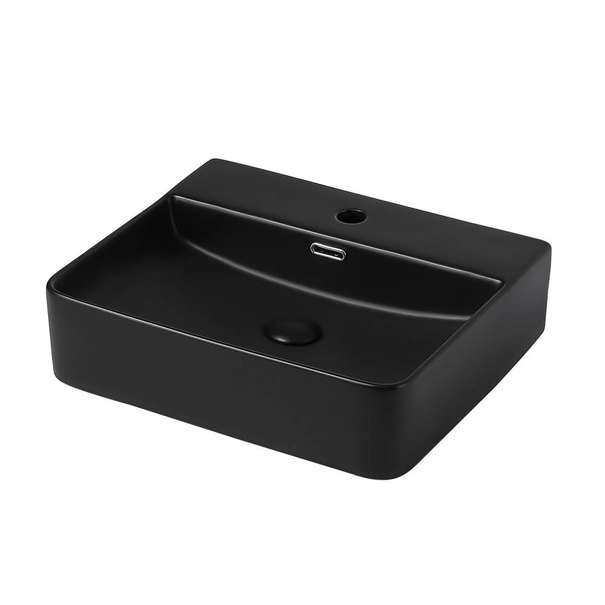 Раковина накладная Abber Rechteck 50 см AC2203MB черная матовая
