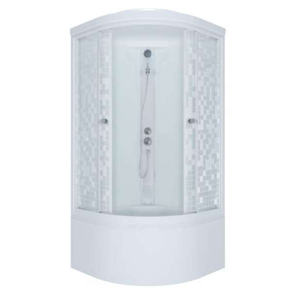 Душевая кабина Triton Мозаика 90х90 Щ0000061834 стекло узорчатое, профиль белый