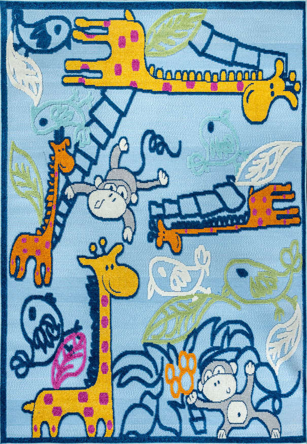 Турецкий ковер из полиэстера «VIVA LA DACHA» CV04A-DBLUE-YELLOW