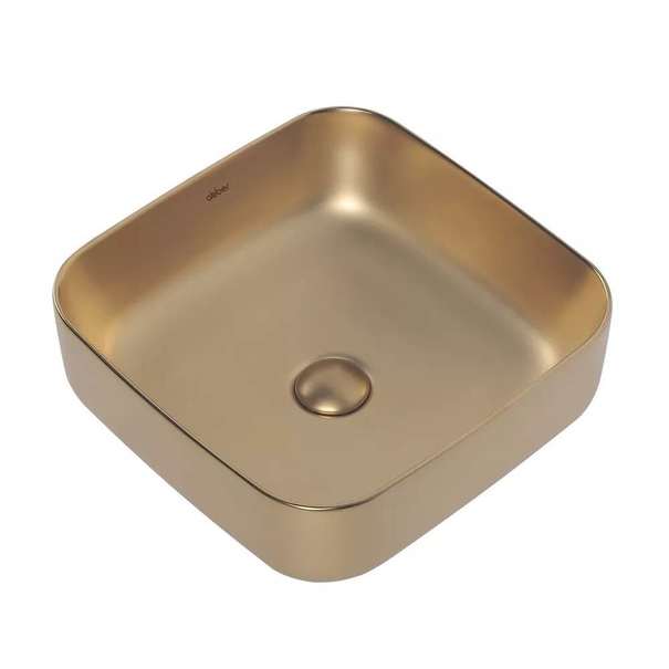 Раковина накладная Abber Rechteck 39 см AC2211MMG золото матовое