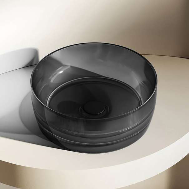 Раковина накладная Abber Kristall 40 см AT2804Onyx черная