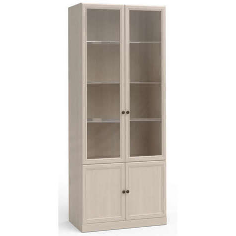 Шкаф 2дв.щит., 2дв. стекл., полки стекл. Camilla