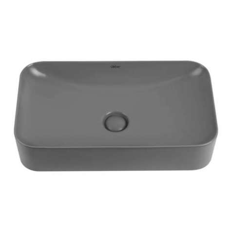 Раковина накладная Abber Rechteck 61 см AC2204MG серая матовая