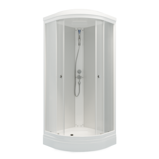 Душевая кабина Triton Экстра 88*88 А низкий поддон, профиль белый, стекло прозрачное