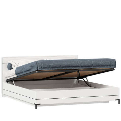 Норд Кровать двуспальная 1800 с подъемным механизмом (Белый/Черный)