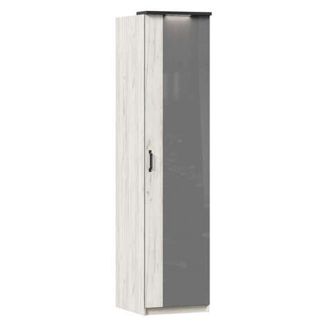 Техно Шкаф одностворчатый с комбинированной дверью (Дуб Крафт белый/Серый шифер)