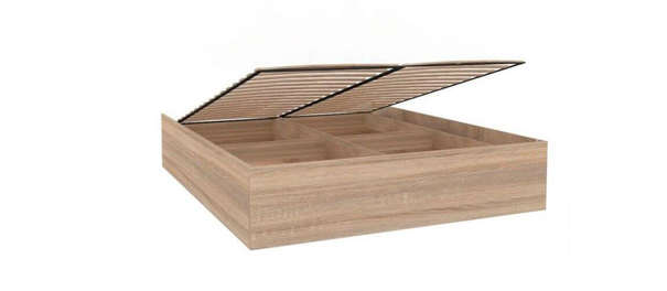 Корпус кровати 1600 с подъемным механизмом Бруна (Сономе эйч темная/Сономе эйч светлая)