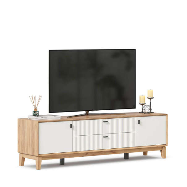 Бари ЛД.698010.000 Тумба ТВ 1800 (Дуб Золотой/Белый М)