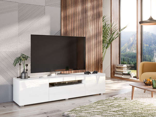 ЛД 685.050.000 А "Бруклин" Тумба ТВ 1600 (Белый глянец М, исполнение 1)