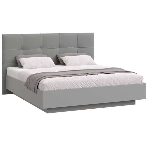 Кровать двуспальная Molle с подъемным механизмом 180х200 Rimini серая