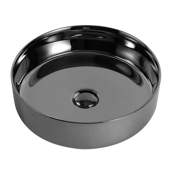 Раковина накладная Abber Bequem 40 см AC2109GS серебро