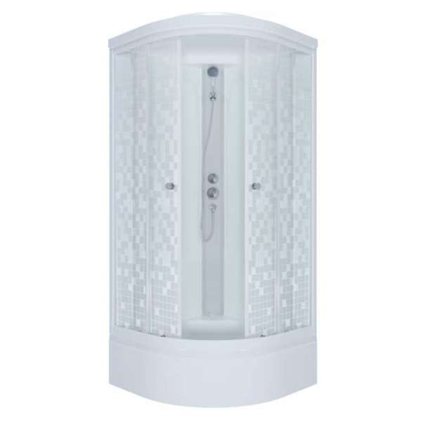 Душевая кабина Triton Мозаика 100х100 Щ0000061822 стекло узорчатое, профиль белый