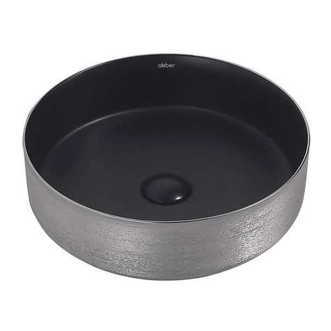 Раковина накладная Abber Bequem 40 см AC2109BS черная матовая с серебром
