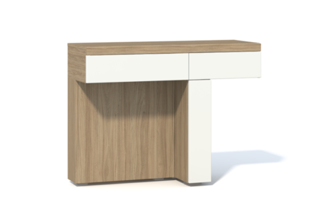 Стол Анри туалетный с выдвижными ящиками Швейцарский вяз, Белый ЛДСП