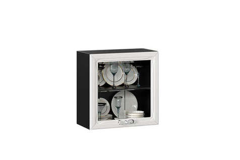 Бьянка Шкаф кухонный 600 низкий со стеклом (Чёрный/Дуб фактурный белый)
