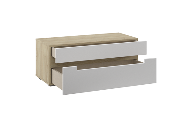 Тумба Анри Урбан с выдвижными ящиками Швейцарский вяз, Белый