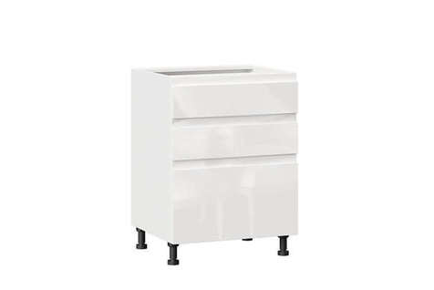 Айсбери Тумба кухонная 600 с 3 ящиками (4) (Белый/Белый глянец)