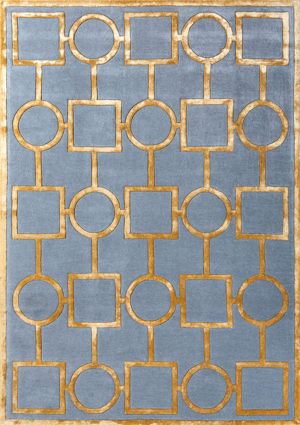 Индийский ковер из шерсти, арт-шёлка и хлопка «GEOMETRIC» G1-COLOR2