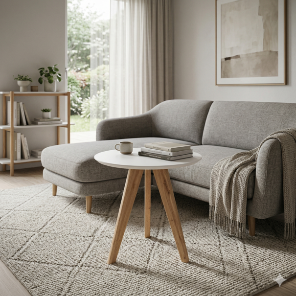 ЛД 451.250.000 Стол журнальный Тип 8 H 400 (Белый/Дуб вотан)