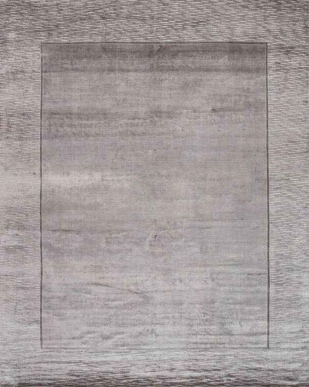 Индийский ковер из арт-шёлка «EDINBURG» BORDER-GREY