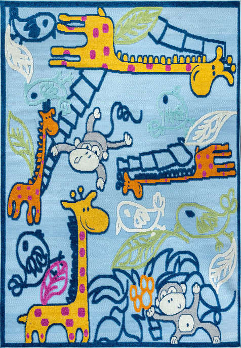 Турецкий ковер из полиэстера «VIVA LA DACHA» CV04A-DBLUE-YELLOW