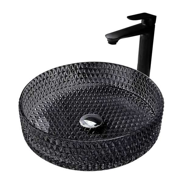 Раковина накладная Abber Glas 40 см AK2301B черная