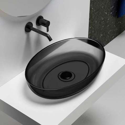 Раковина накладная Abber Kristall 60 см AT2801Onyx черная