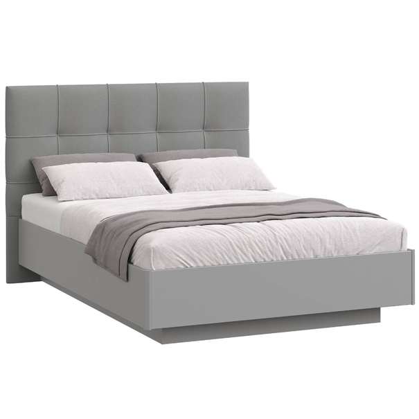 Кровать полутораспальная Molle 140х200 Rimini серая