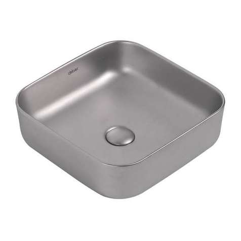 Раковина накладная Abber Rechteck 39 см AC2211MS серебро матовое