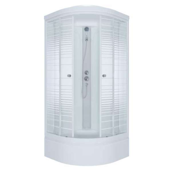 Душевая кабина Triton Полосы 90х90 Щ0000061848 стекло узорчатое, профиль белый