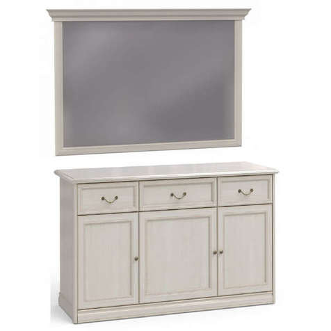 Комод 3ящ., 3дв.щит. (топ ЛДСП)+зеркало Z3L Ровена светлая