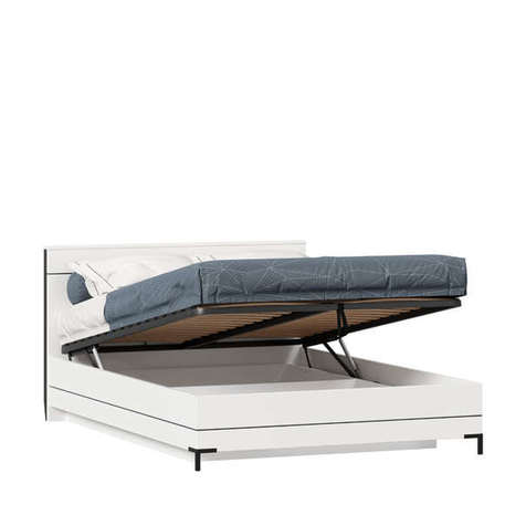 Норд Кровать двуспальная 1400 с подъемным механизмом (Белый/Черный)