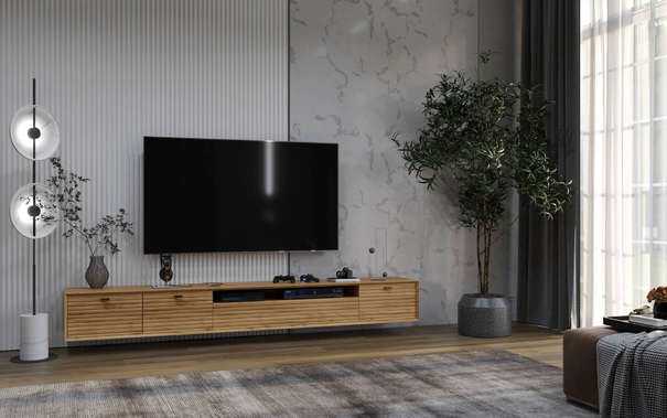 Сити ЛД.440130.000 Тумба ТВ 2400 (Дуб золотой/Дуб тортуга М, исполнение 4)