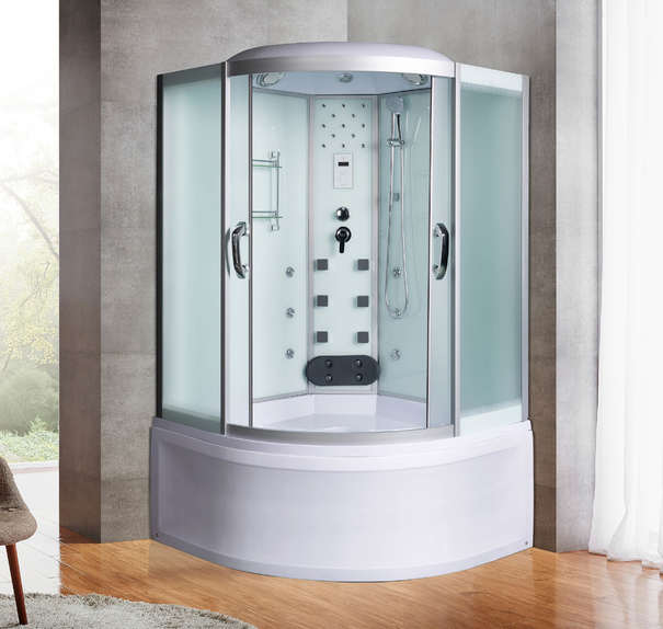 Душевой бокс River Temza 135/135/55 МТ стекло матовое, профиль хром матовый