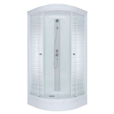 Душевая кабина Triton Полосы 90х90 Щ0000061842 стекло узорчатое, профиль белый