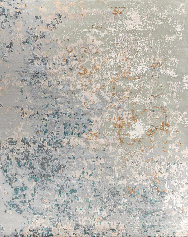 Индийский ковер из арт-шёлка, шерсти и хлопка «CHROME GOLD» 1-MULTI