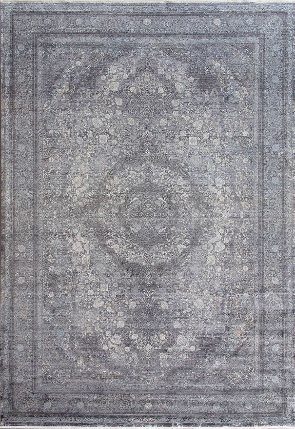 Турецкий ковер из эвкалиптового шёлка и шёлка «SALVATORE» Z080-C-CRE-DGRY