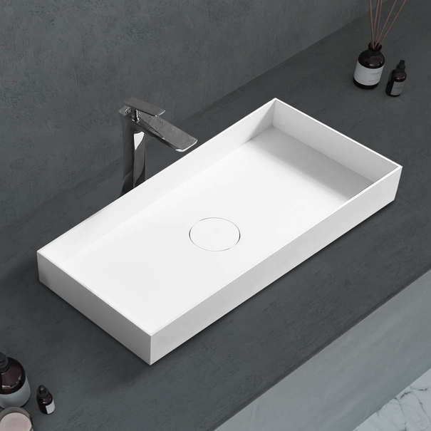 Раковина накладная Abber Stein 80 см AS2622 белая матовая