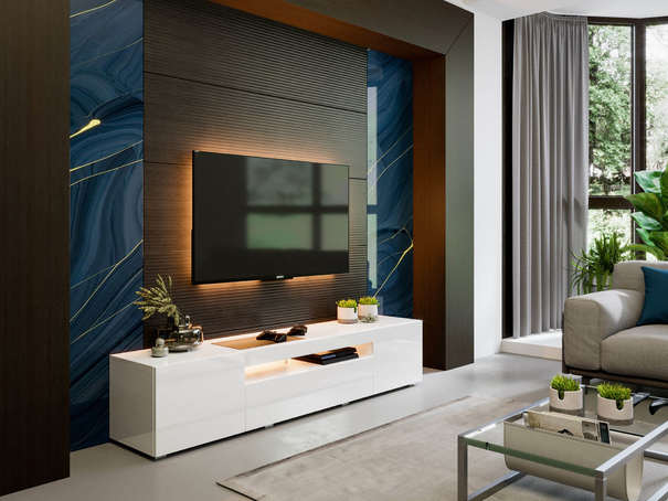 ЛД 685.020.000 А "Бруклин" Тумба ТВ 1800 (Белый глянец М, исполнение 1)