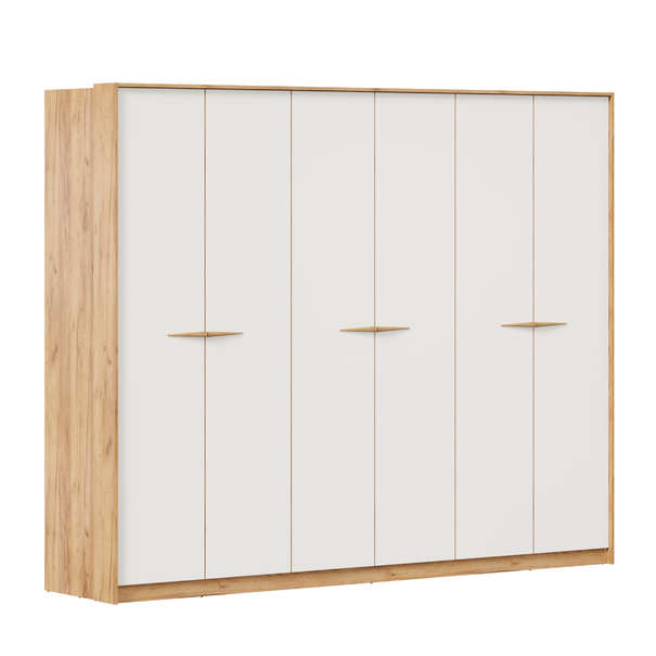 Аравия Шкаф шестистворчатый Дуб Золотой/Белый