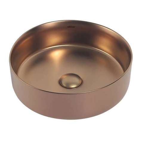 Раковина накладная Abber Bequem 36 см AC2108MRG розовое золото матовая